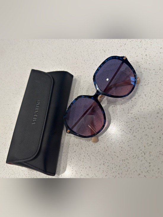Valentino Accessories - Valentino Blue Tortoiseshell Sunglasses with Purple Gradient Lenses